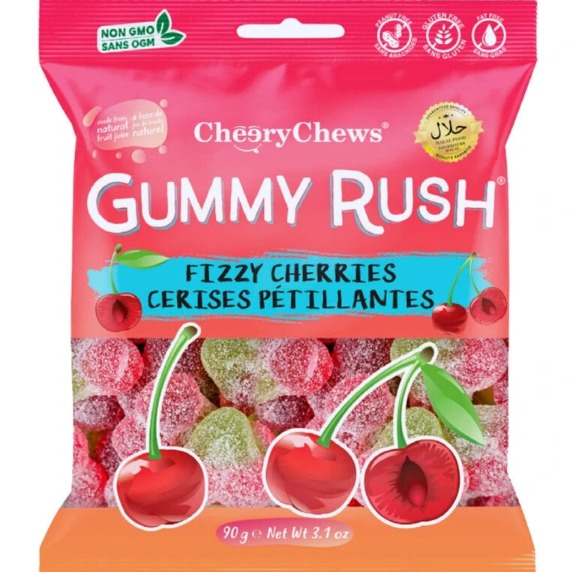 Gummy Rush fizzy Chery (90g , 12 Pcs)