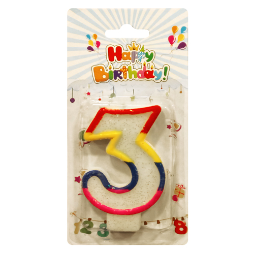 Candle Birthday (12Pcs) - Number Three