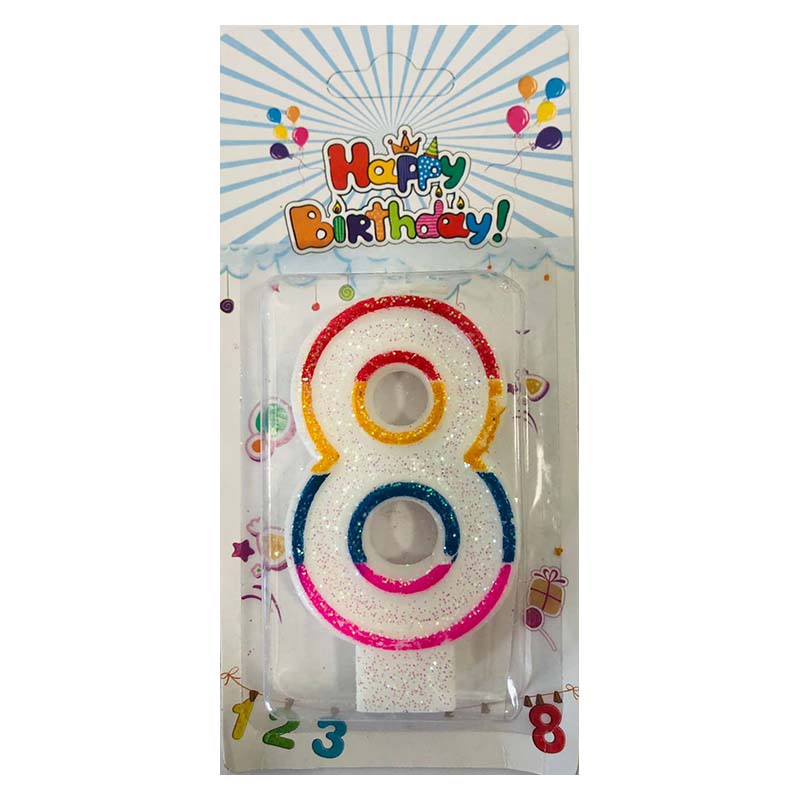Candle Birthday (12Pcs)- Number Eight 